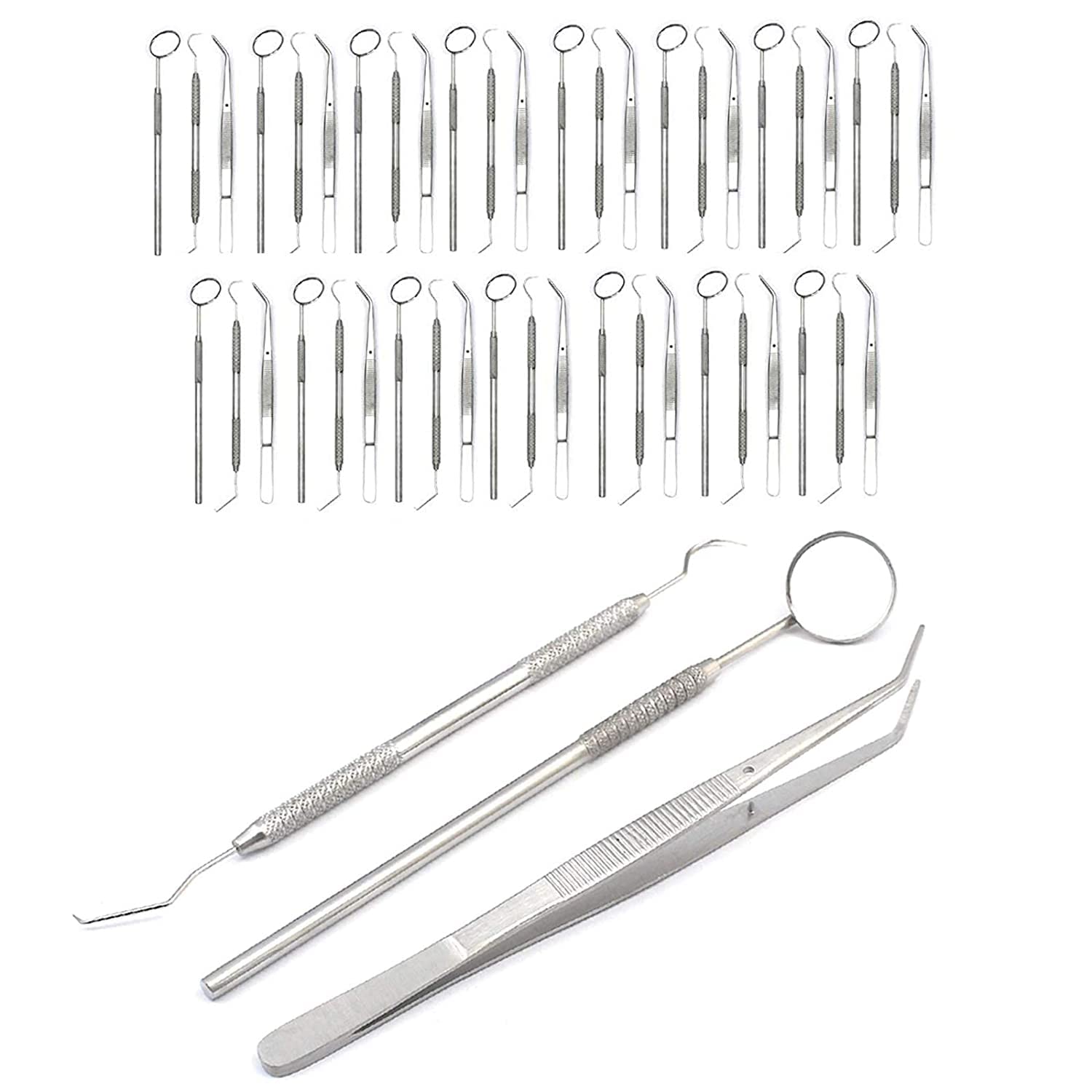 3-Piece Basic Dental Set - German Premium Mirror, Explorer & College Plier