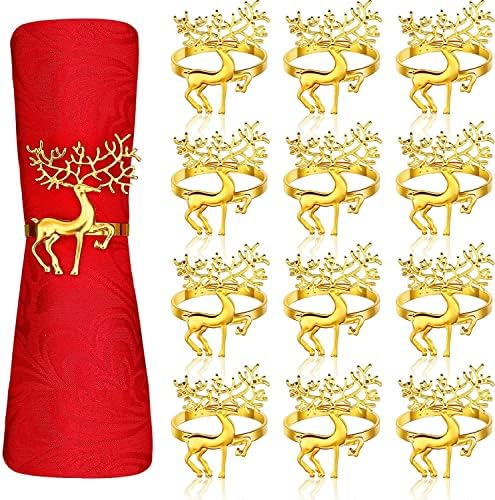 6 PCS Rond De Serviette Noël, Rond De Serviette Doré, Ronds