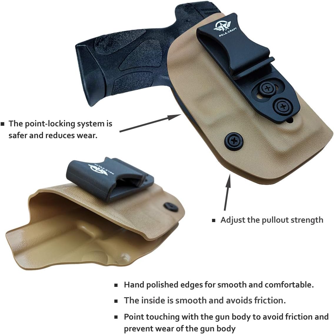 Taurus G2C Holster, Kydex IWB Holster for G2C Taurus & Millennium PT111 G2 / PT140 - Taurus PT111 G2C 9mm Pistol Case