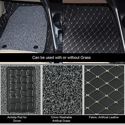 Image of Oshotto /Coozo 7D Car Floor Mats Compatible with Maruti Suzuki Dzire 2017-2025 (Set of 3, Black)