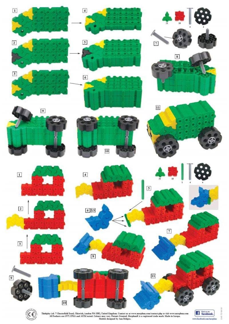 Morphun 12 vehículos 150 piezas juego de construcción bloques de construcción vehículo kit de construcción para niños