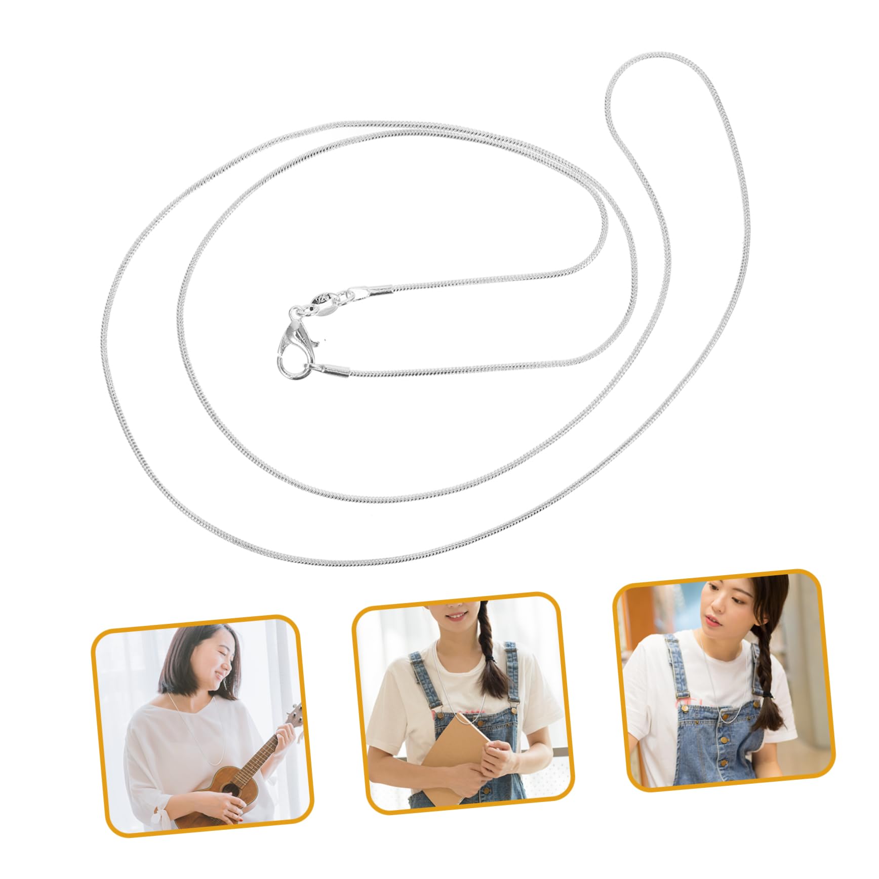 Accesorios para niñas, collar de serpiente a la, collares para mujer, cadena de, regalo de cumpleaños de plata