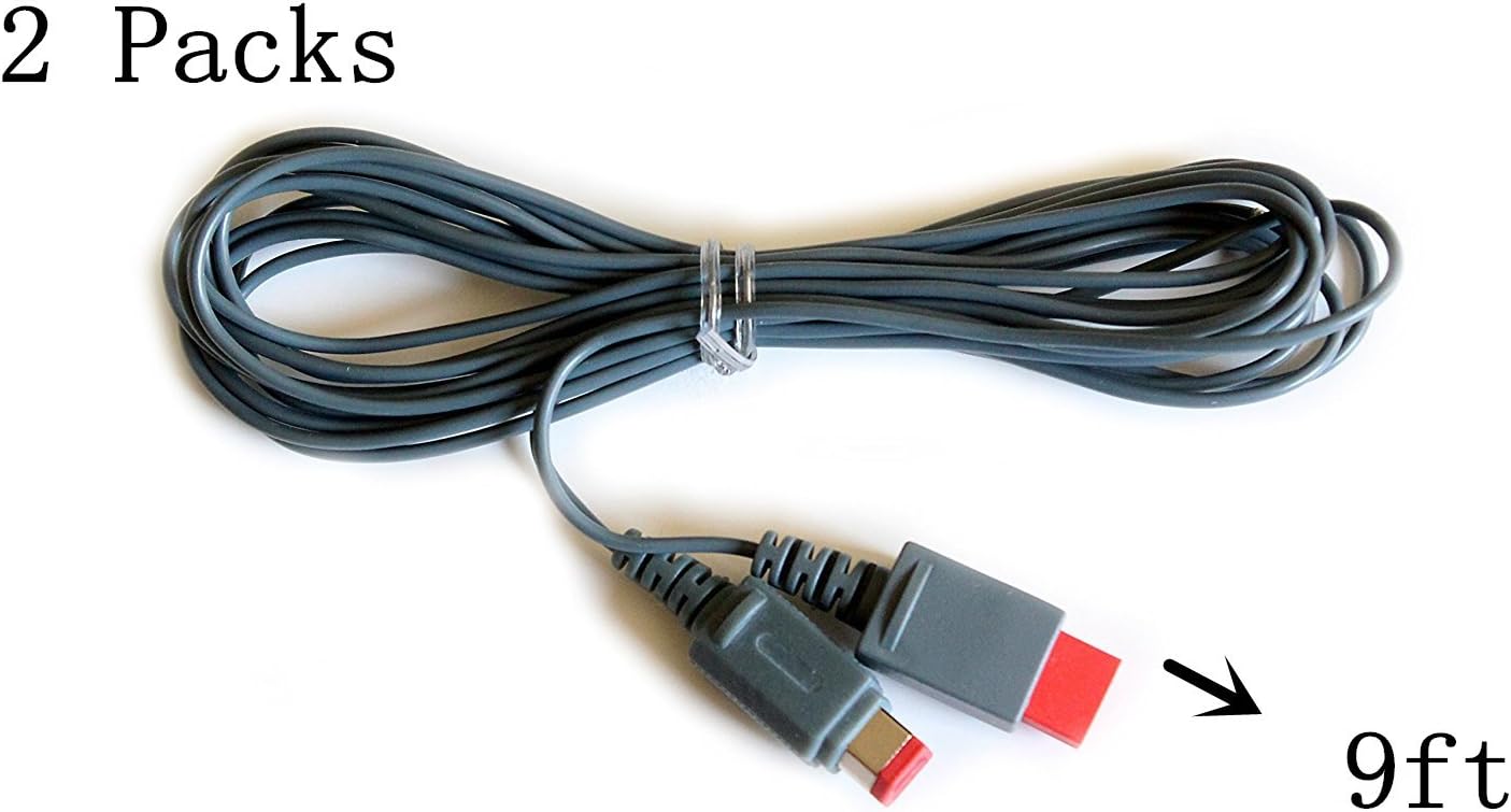 ZYJ-AWASA 2 Packs! 9ft Sensor Bar Extension Cable for Wii Wii U