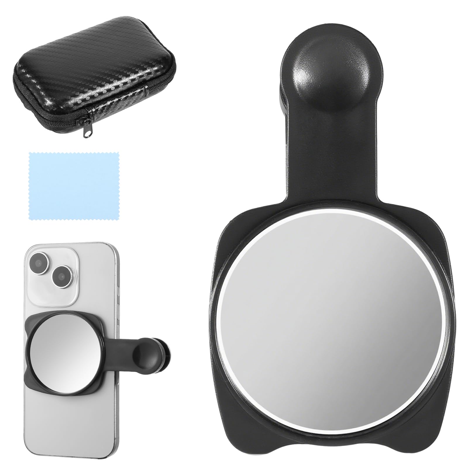 Phone Rear Camera Mirror See How You Look In Rear Camera For High Definition Photos (Black - View #7