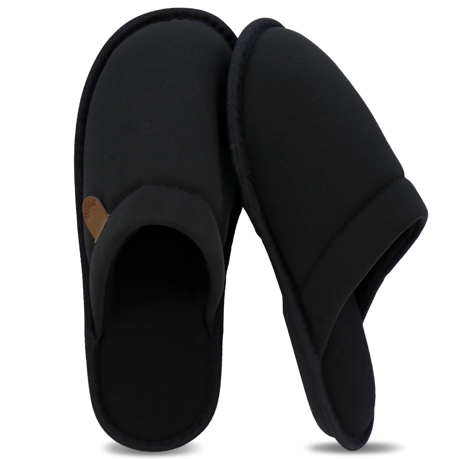 WALKFUNComfortable House Slippers for Men Full Toe Comfortable Indoor Slip on Warm Slides Sandals with Memory Foam for Bedroom,Indoor Home
