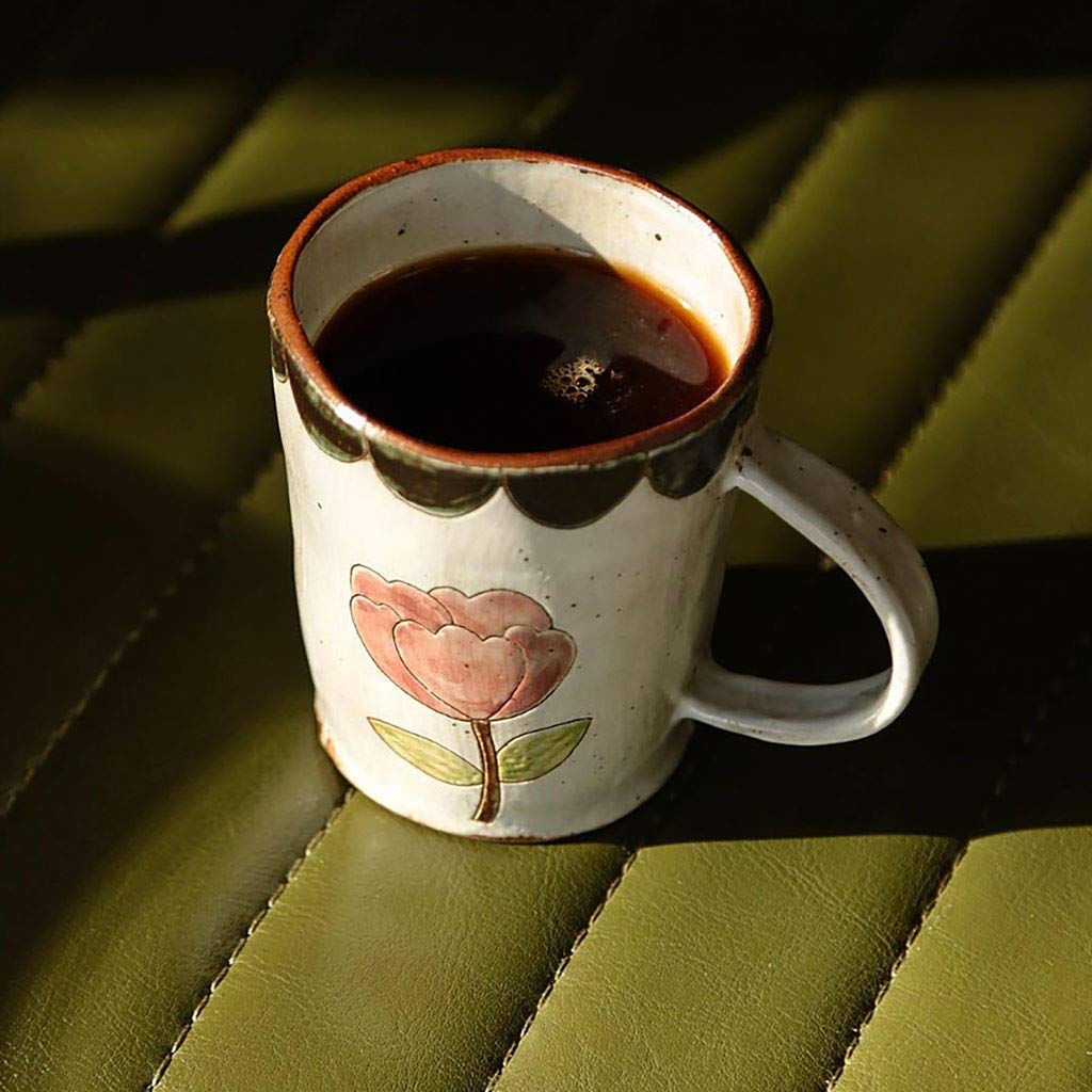 Pot à Lait en céramique de Fleur Peinte à la Main, pichet à Sauce Domestique Portable pour café, Lait et thé (Gris) (Gris)