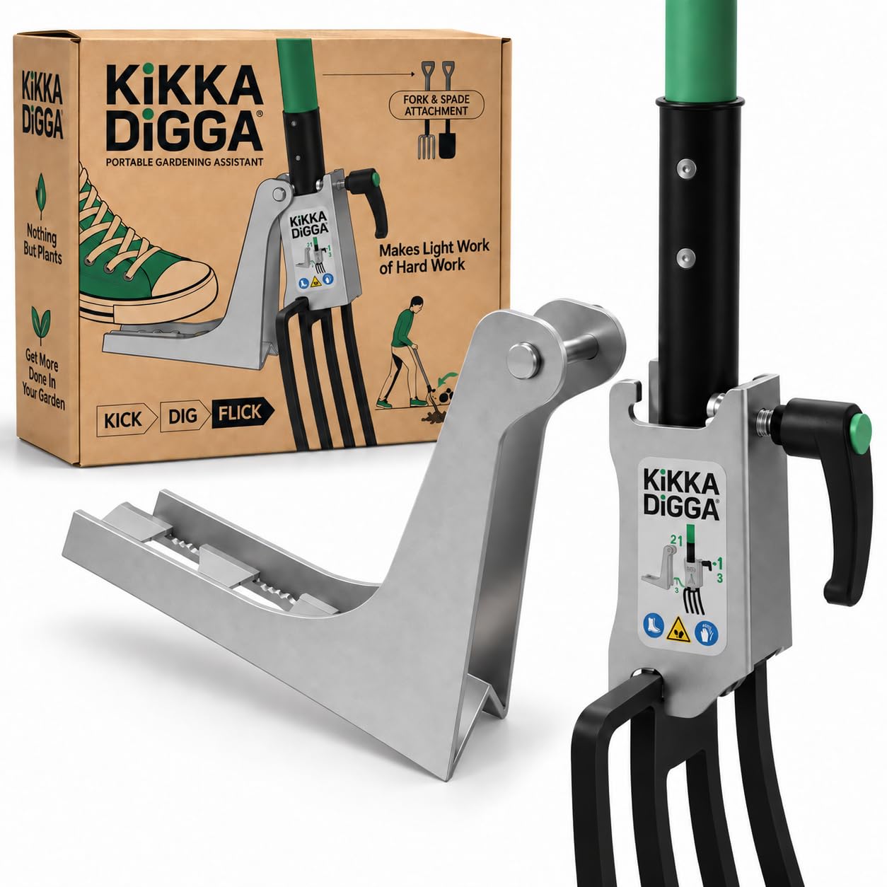 Kikka Digga Digging Attachment Pedal for Garden Forks & Spades