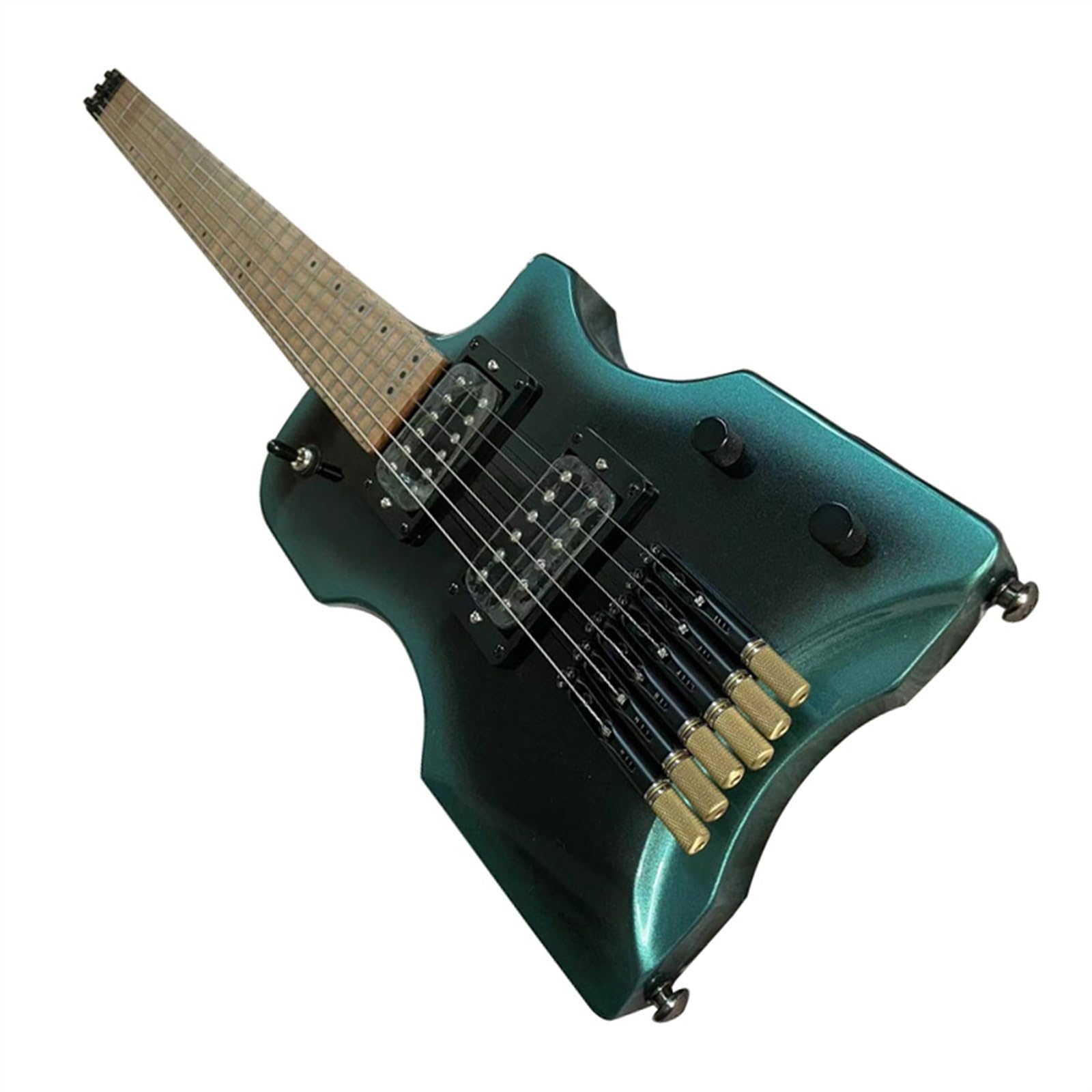 Chitarra Elettrica Senza Testa Da Viaggio Ad Alta Lucentezza Mini Chitarra Portatile A 6 Corde Con Corpo In Tiglio Massiccio Da 30 Pollici Chitarra Elettrica da Viaggio Senza Testa (Color : 02)