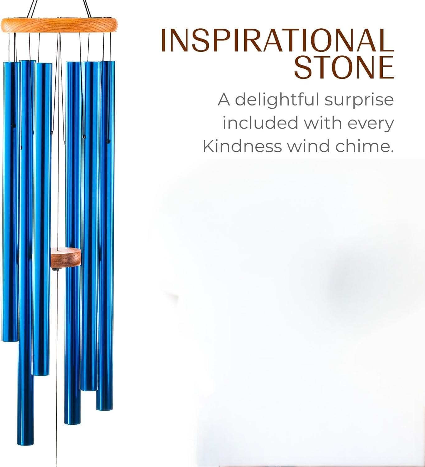 Carillon à vent en aluminium de 125 cm - 6 tubes en métal - Carillon sonore pour extérieur, jardin, terrasse - Décoration avec attrape-vent - Classique - Bleu