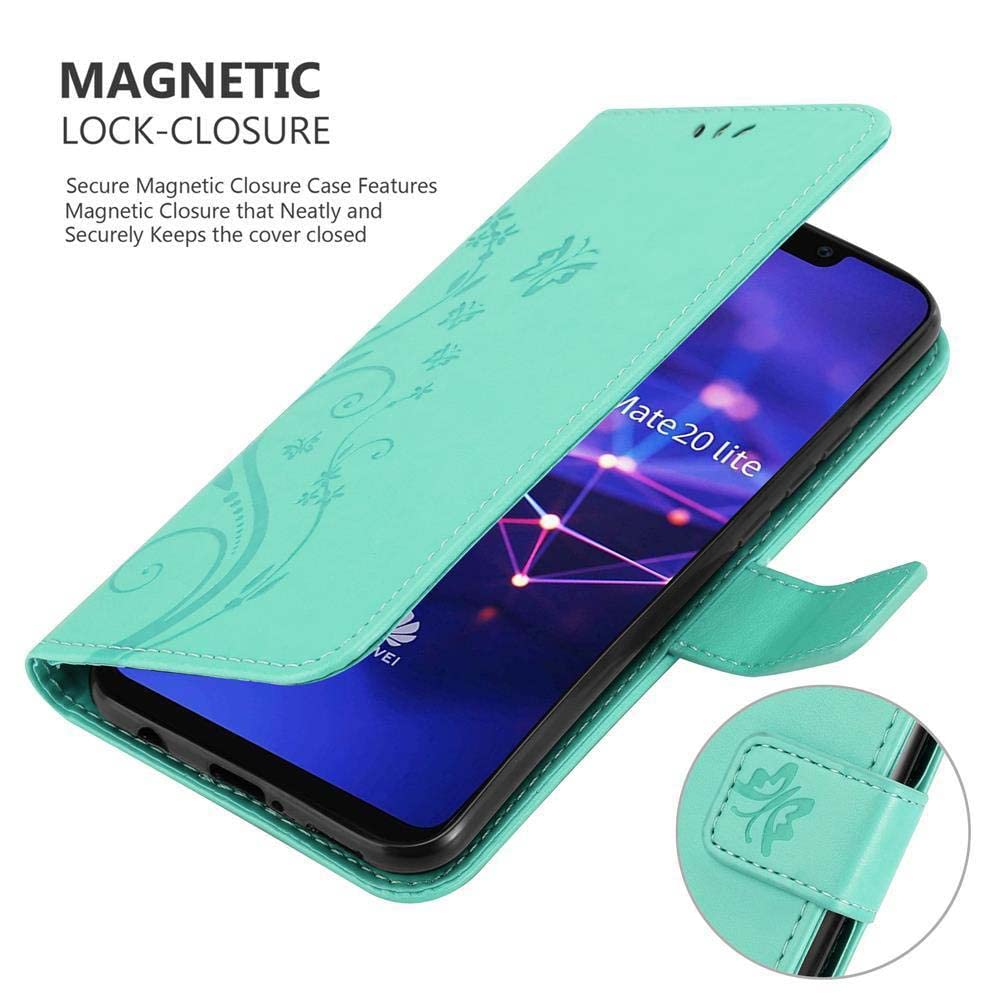 Cadorabo Custodia Libro Per Huawei P20 PRO - Blu Fiore Con Chiusura Magnetica, 3 Slot Carte E Funzione Stand