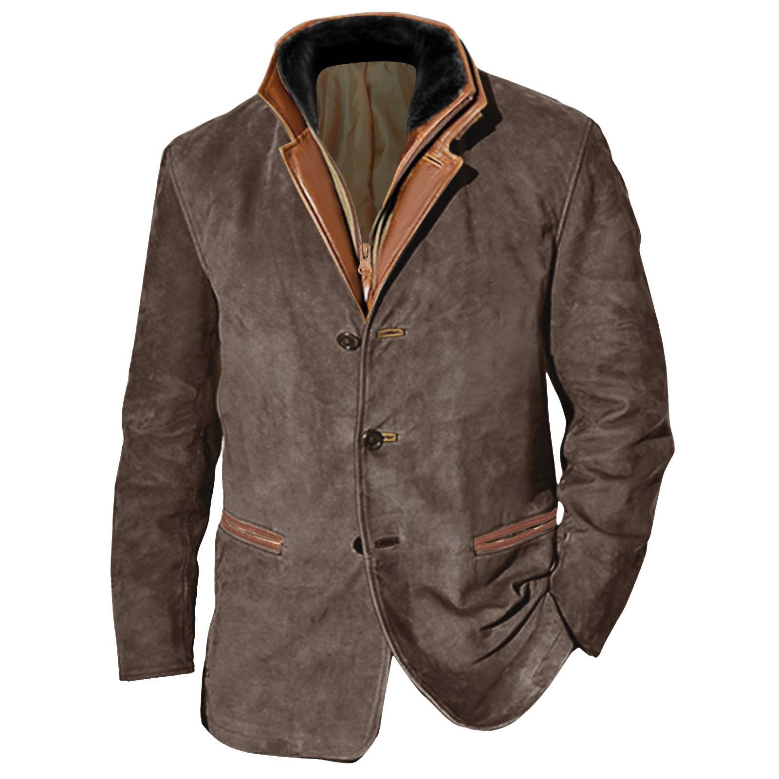 Männer Qomen Heavy Industry Vintage Arbeitsjacke Retro amerikanische Freizeitjacke Final Mantel Herren Herren Schwarz Rot