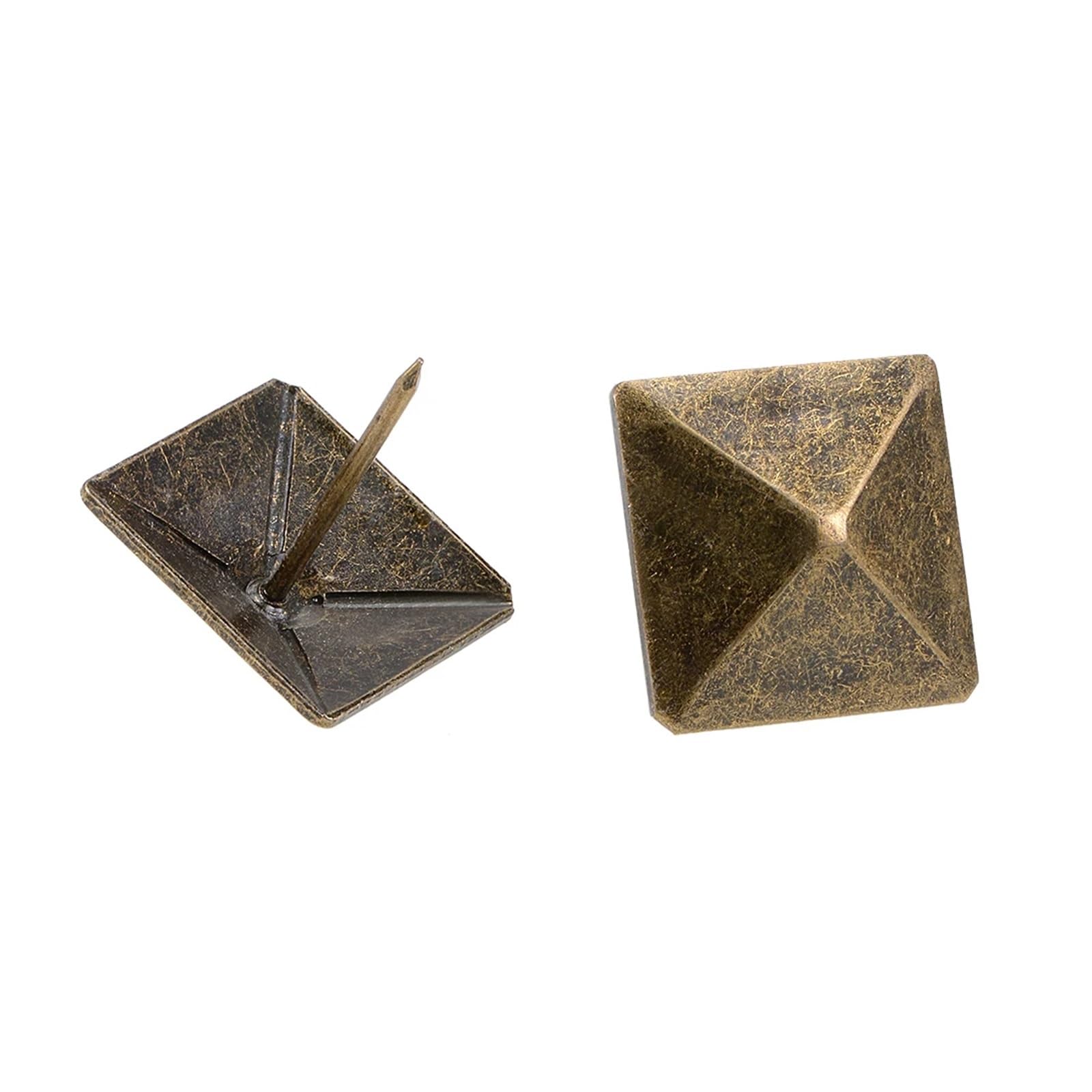 Qvorlth 18X18x21mm 40Pcs Upholstery Tacks Antique Bronze Square Head Upholstery Nails Tacks 3 Sizes 12Mm 18Mm 30Mm 60Pcs