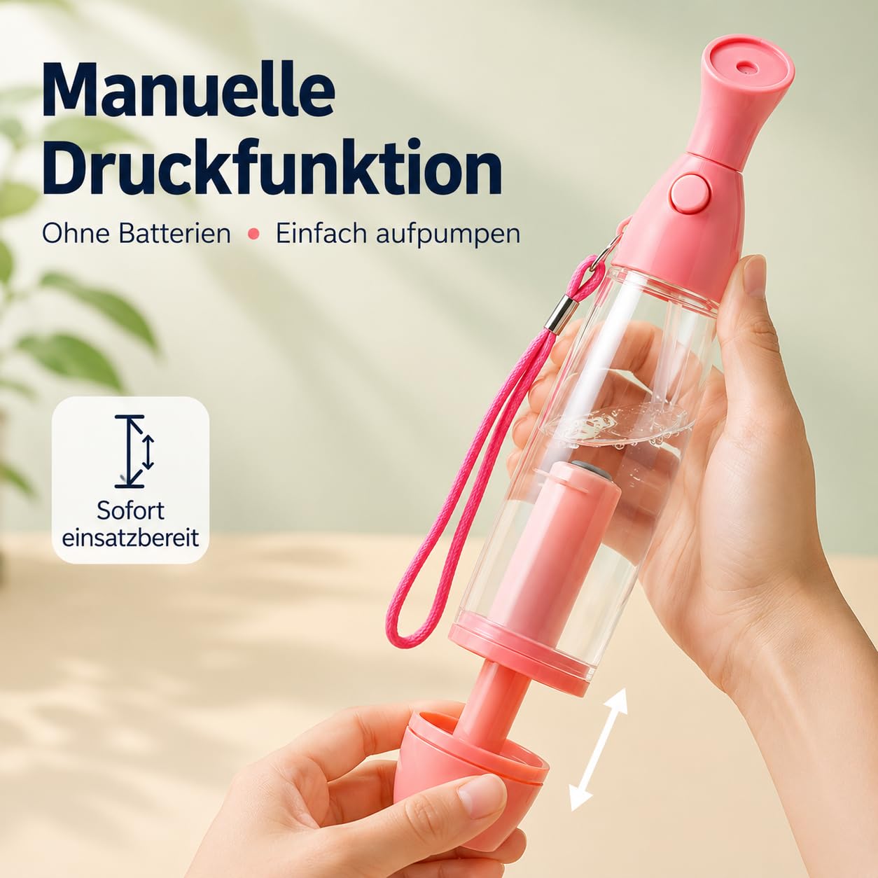 Set mit 3 manuellen Wasserzerstäubern – nachfüllbares Wasserspray – tragbar, Kunststoff, Wasserspray, ideal für Gesichtspflege und Bodys, Pumpdruck-Wasser-Zerstäuber Zur Abkühlung, 90ml (A-3PCS)
