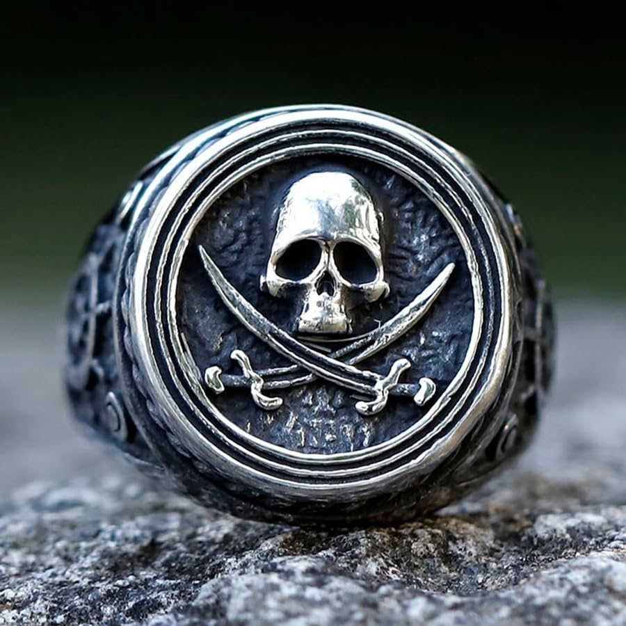 Image of 2023 Skull Ring Cool Evil Death Punk Rock Stainless Steel Rings Aly Style Jewelry
