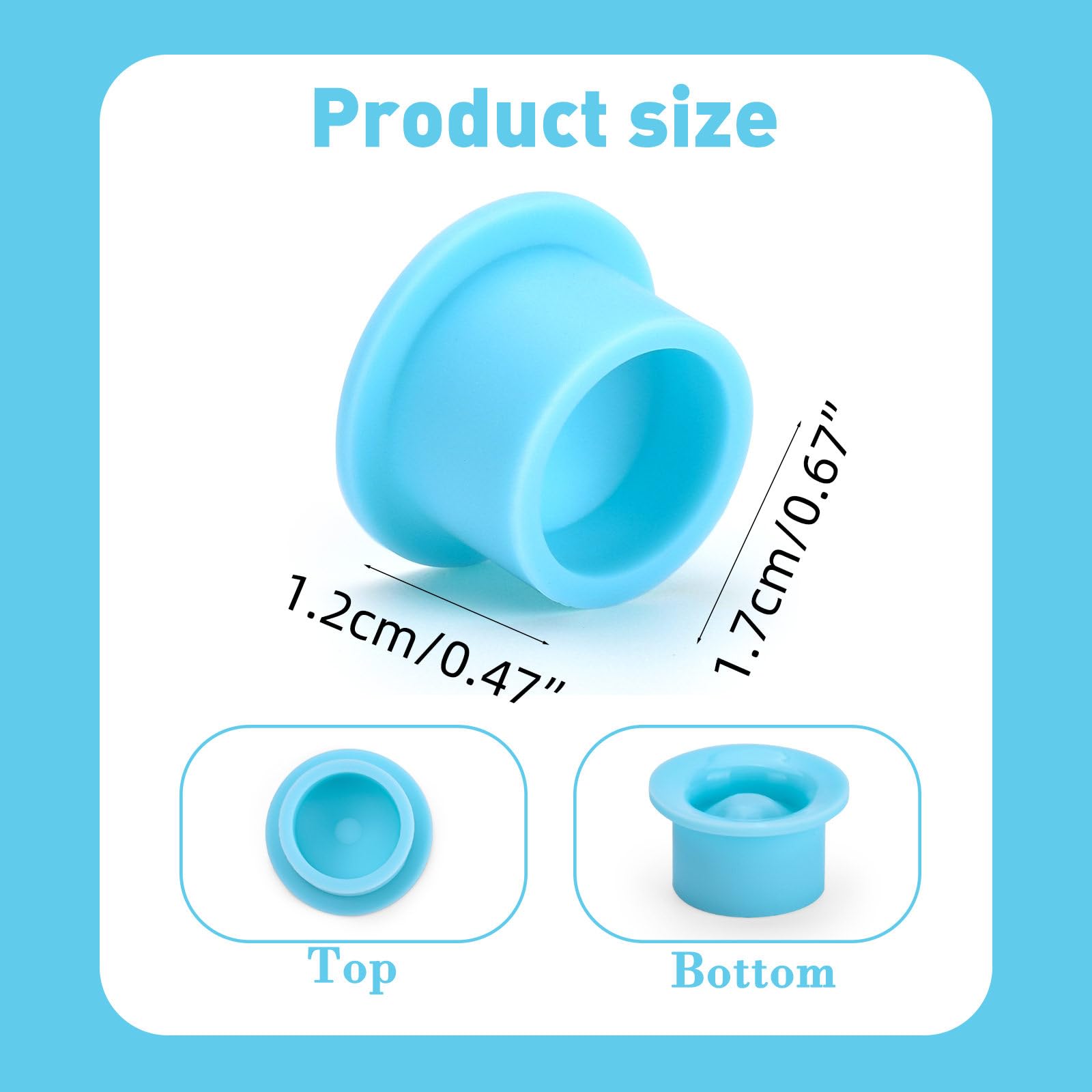 BAMTTOO 200pcs Tattoo Ink Cup Mix Color Disposable Silicone Pigment Cups Eyebrow Eyeliner Lip Pigment Cap Tattoo Pigments Holder Microblading Tattoo Supplies - Image 4