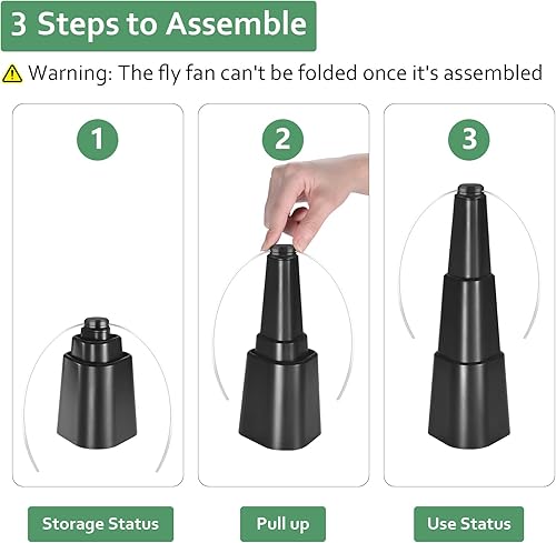 Miniatura 5 de Abanicos de mosca para mesas 4 paquete - Ventiladores automáticos portátiles para mesa de picnic y repelentes de alimentos para restaurante, fiesta,