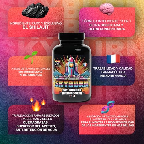 Skyburn Nuova Generazione | Capsule Vegetali Vegan | Formula Completa con Shilajit, Guaranà, Matè, Rhodiola | Energia Naturale & Focus Mentale | Silhouette Definita & Routine Attiva | Made in France Skyburn Nuova Generazione | Capsule Vegetali Vegan | Formula Completa con Shilajit, Guaranà, Matè, Rhodiola | Energia Naturale & Focus Mentale | Silhouette Definita & Routine Attiva | Made in France