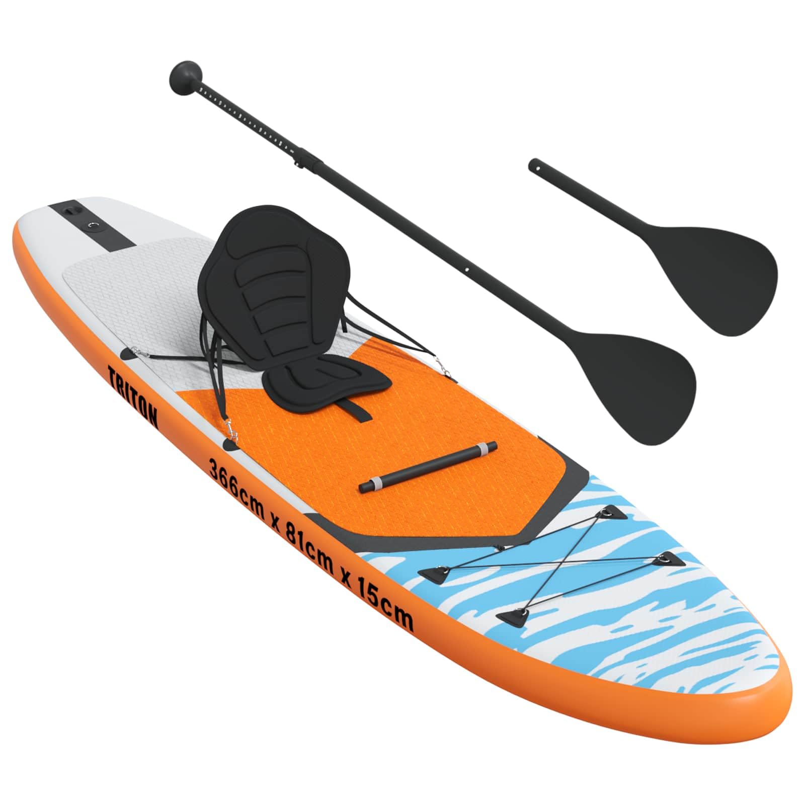 Mangloder - Tabla de surf con asiento 2 en 1 para deportes acuáticos, portátil, tabla de yoga y touring para río lago, incluye bomba, aleta, leash, mochila para adultos