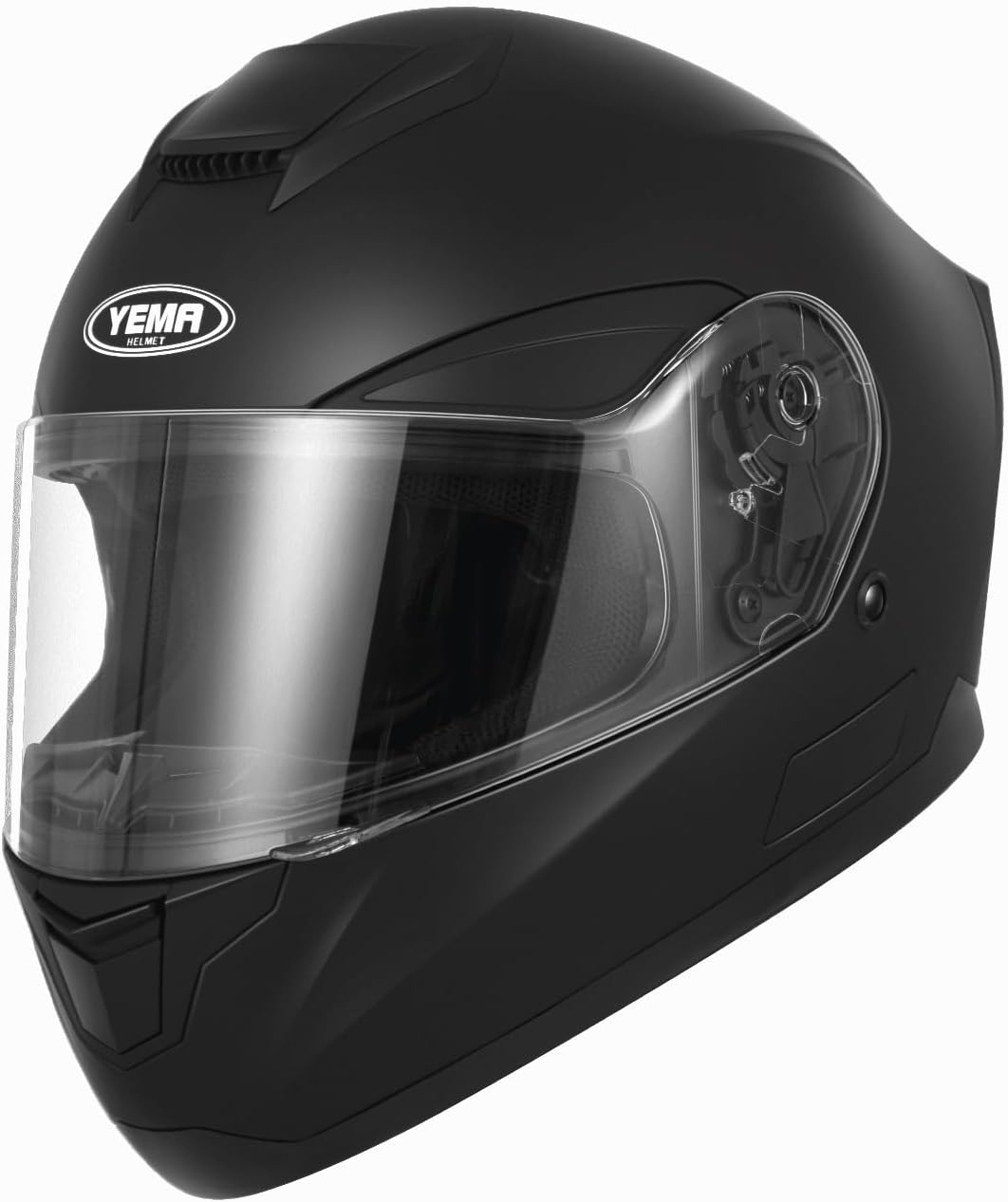 YEMA Helmet Motorcycle Full Face Helmet DOT Approved - YEMA YM-831 Motorbike Street Bike Racing Crash Helmet with Sun Visor for Adult, Men and Women - Matte Black,Small