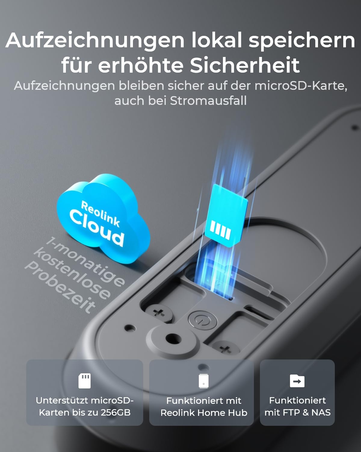 Reolink Video Doorbell, Akku Türklingel mit Kamera, 2K Kabellose Videotürklingel, 1:1 Kopf-bis-Fuß-Ansicht, 2,4/5GHz WLAN, Person/Fahrzeug/Paket-Erkennung, 2-Wege-Audio, Lokale Speicherung Ohne Gebühr