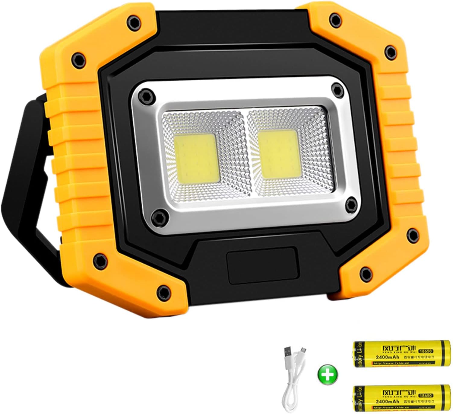 longdafei Rechargeable Floodlight, 30W LED Rechargeable Work Light Outdoor Floodlight Camping Lights with USB Waterproof for Outdoor Camping Traveling Fishing Security Lights