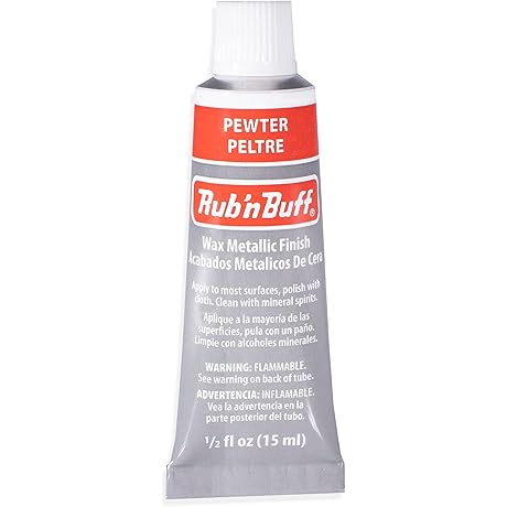 Metallic Pewter Rub n Buff Wax for Restoring and Antiquing Furniture