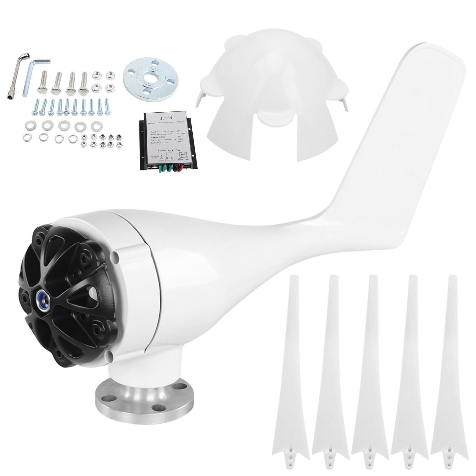 ViaGasaFamido Generador Eólico, Kit de Aerogenerador 100W 12V con 5 (24V)