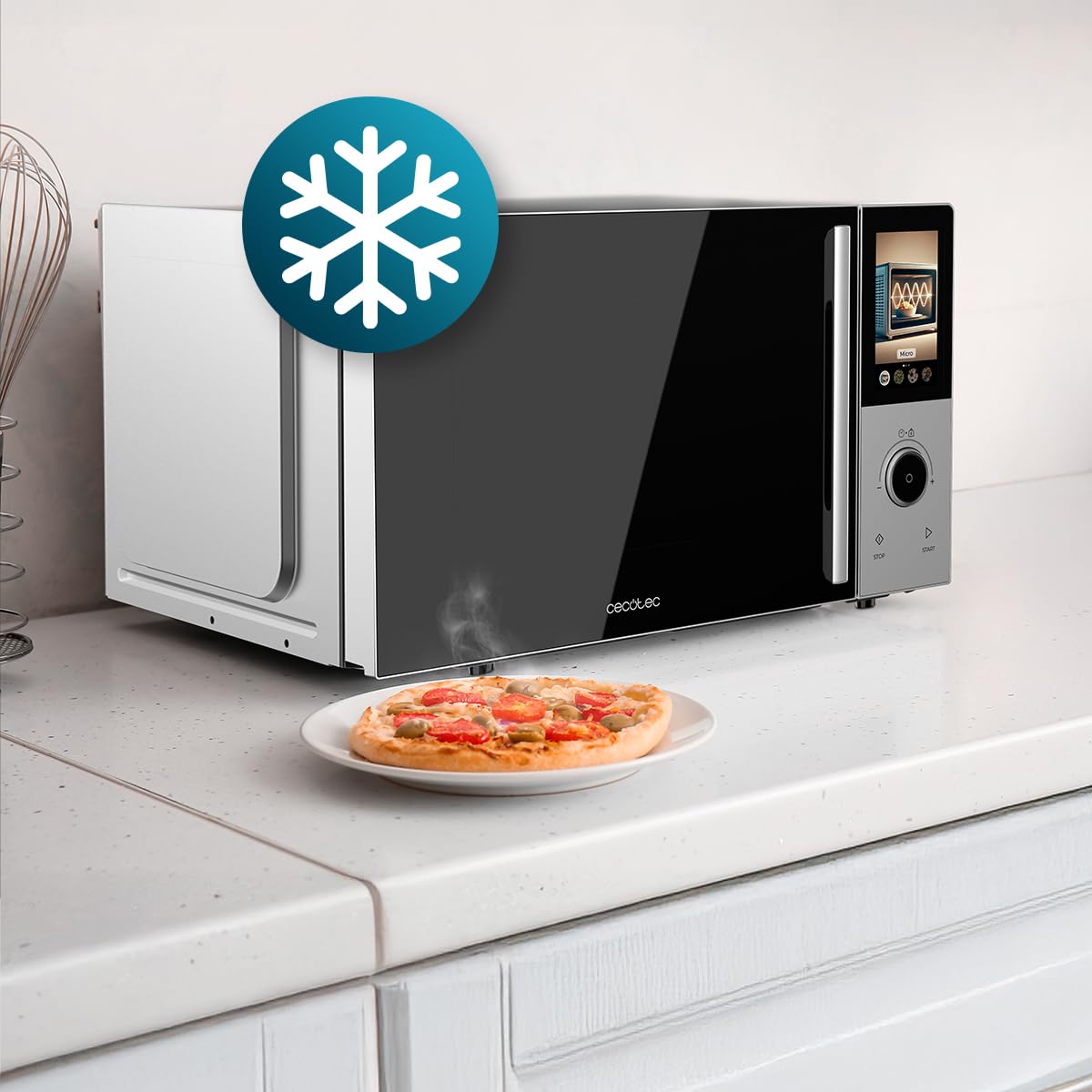 Cecotec Kombi Mikrowelle 25 Liter 2200W 1200W Konvektion Grill Touch-Control
