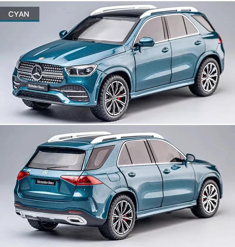 Image of 1:24 Scale Alloy Die-cast Benz GLE 350 Toy Car with Sound and Light, Pull Back Action, Openable Doors, Collectible Model Car for Kids and Gift (Green)