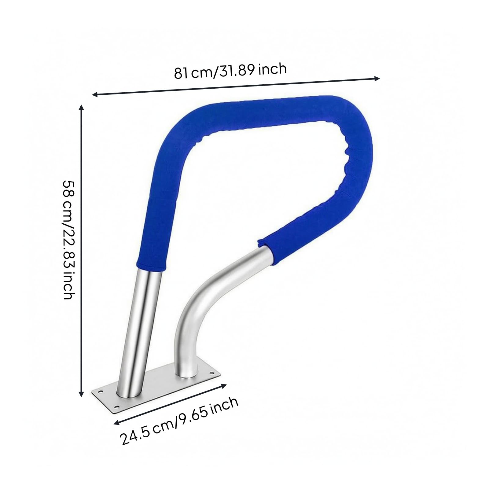 kowaku Main Courante de Piscine Rampe Barre d'Appui Garde-corps Tube Épais en Acier Inoxydable 304 Surface Polie Brillante Poignée Rembourrée Sécurisée