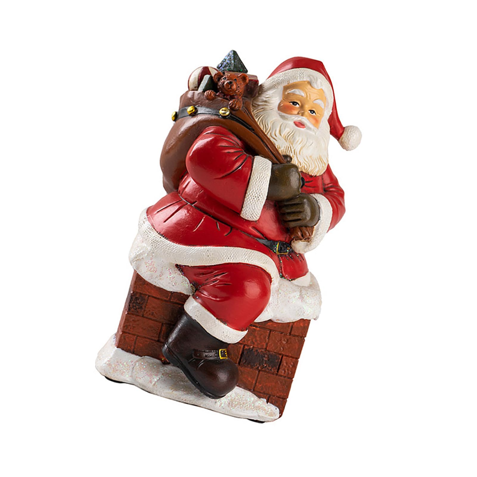 Hsioluted Christmas Santa Clauses Figurine, Resin Santa Clauses Statues Table Ornament for Home Table Fireplaces Decorations Resin Figurine