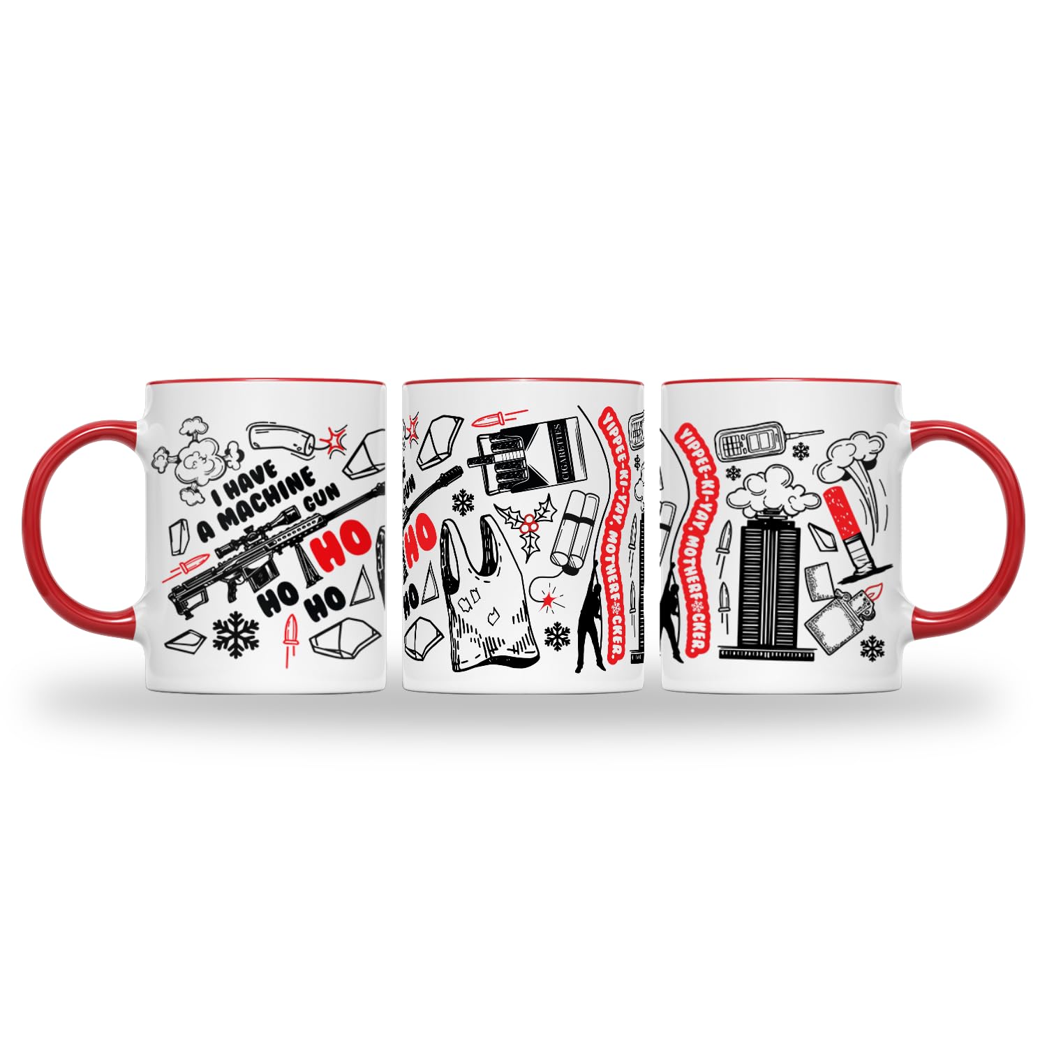 Welcome to The Party Mug - Novelty Action Movie Film Inspired 80's Themed Famous Quote Saying Phase Hostage Hotel Franchise Cup Coffee Tea Present Gift (Black Handle)
