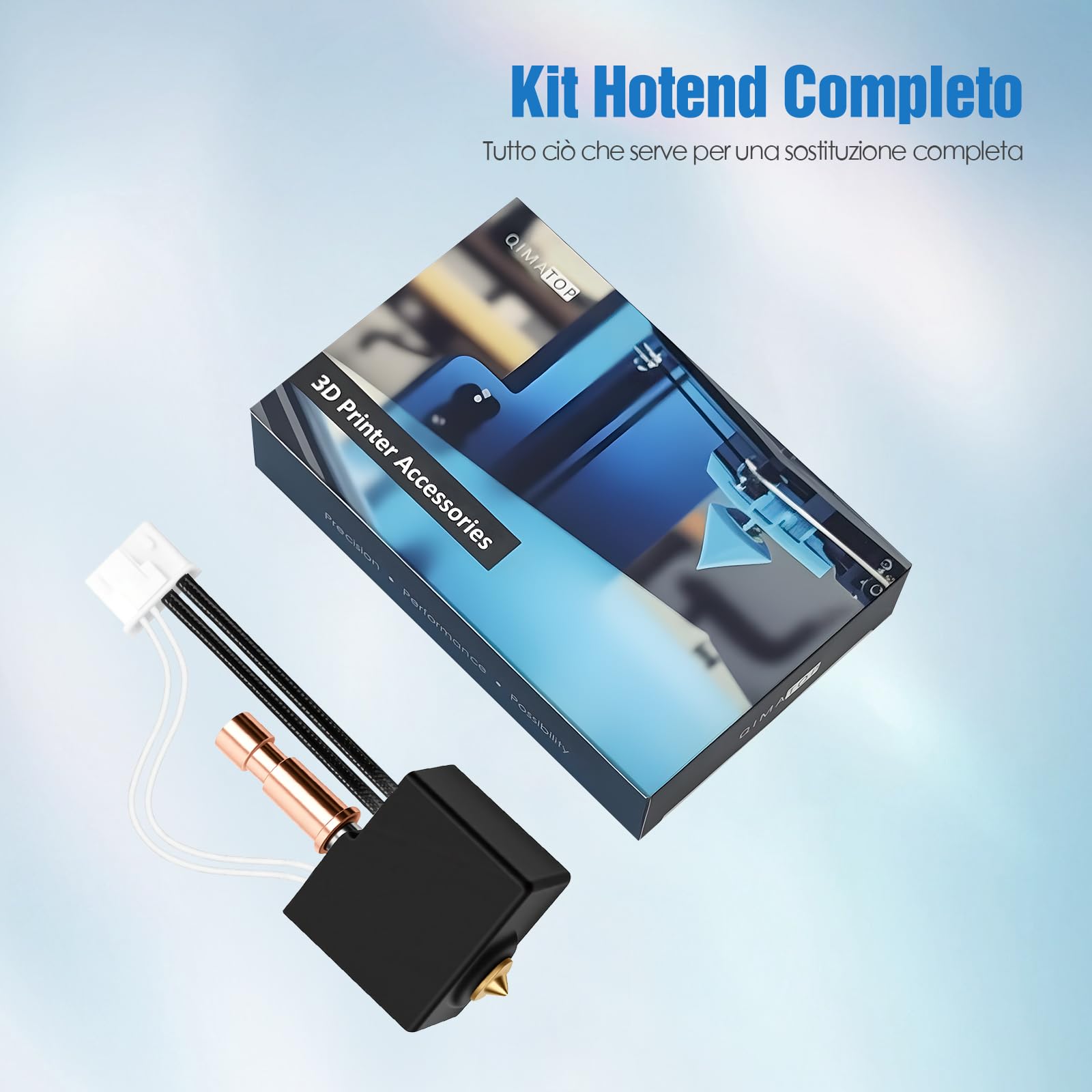 Kit Hotend per Anycubic Kobra S1 e Kobra S1 Combo, Hotend di Ricambio Migliorato con Ugello in Ottone da 0,4 mm, Riscaldamento Rapido ed Estrusione Stabile – Accessori per Stampanti 3D