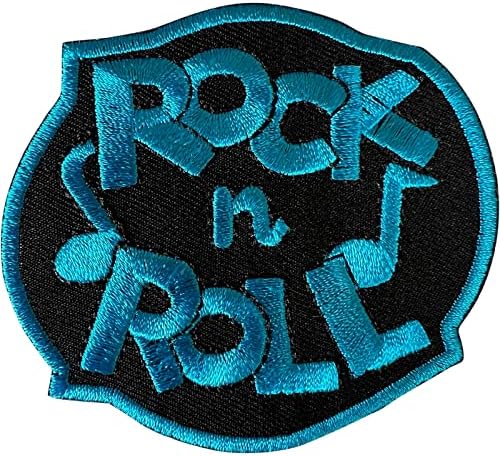 Parche bordado de rock and roll para coser en ropa, color negro y...