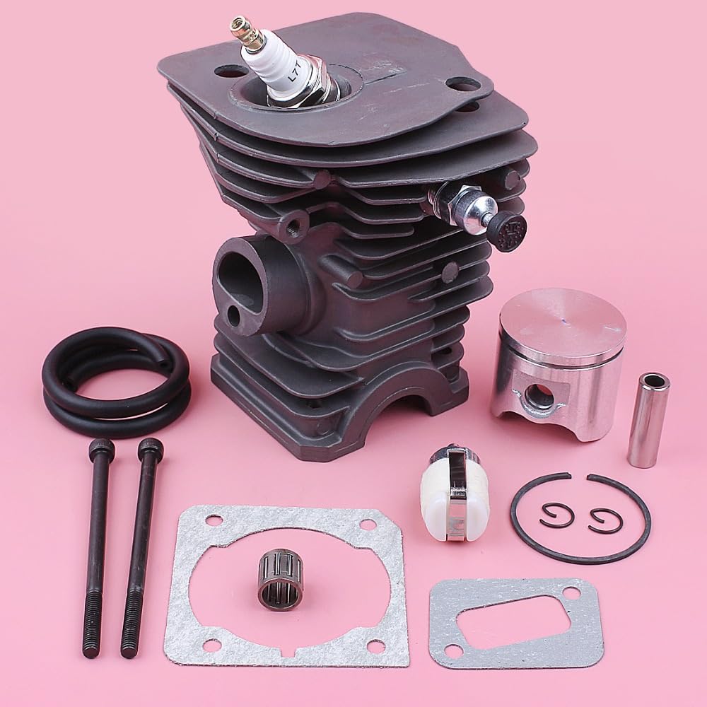 Kit de pistón de cilindro de 42 mm, for Husqvarna 340 345 Línea de filtro de combustible Junta de rodamiento Válvula de descompresión Pieza de reemplazo de motosierra Pistón de cilindro de jar
