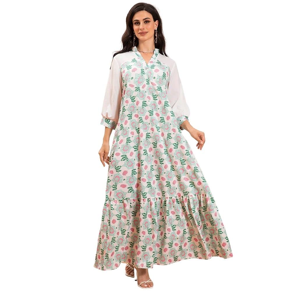 FridayInWomen's Elegant Style Muslim Fashion Bohemian Kaftan Abaya Long Dresses