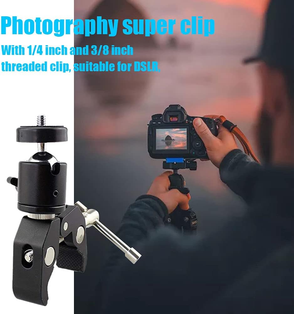 DSFSAEG Camera Clamp Mount Ball Head Clamp,Multifunction Super Clamp