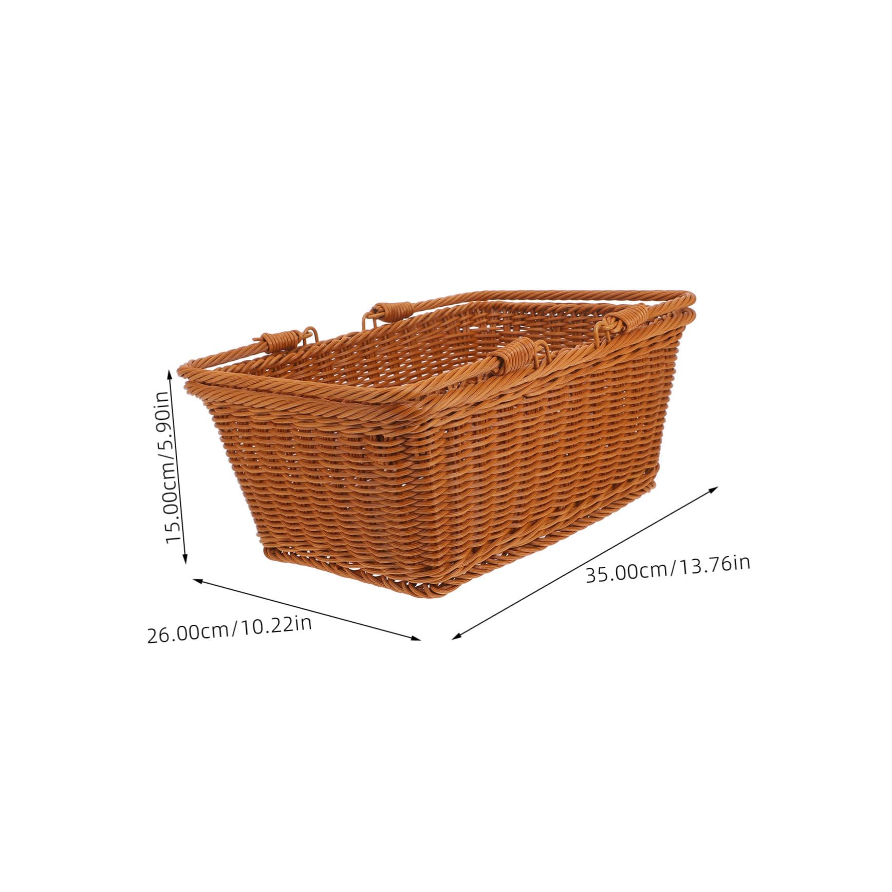 LABRIMP Cesta de Picnic Tejida de Ratan Imitación con Asa Contenedor de para Almacenamiento para Excursiones y Decoración de Eventos