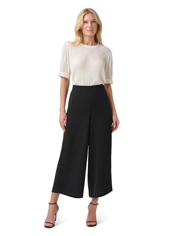 Adrianna Papell Diffusion Women's Textured Satin Pull On Pant, Black, L by Adrianna Papell - Used condition - Image 4