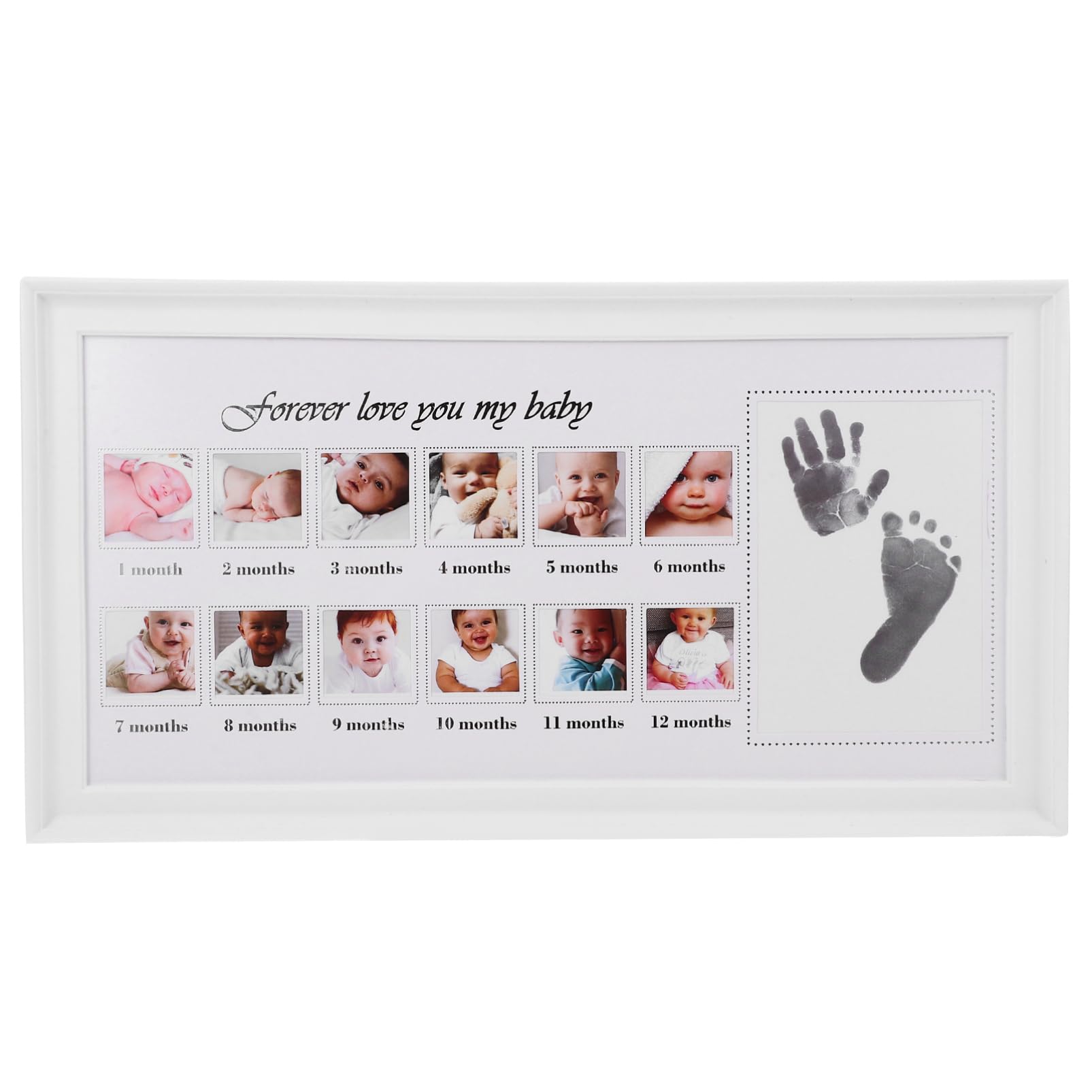 ibasenice Infant Footprint Photo Frame Baby Shower Picture Frames Baby Keepsake Frame