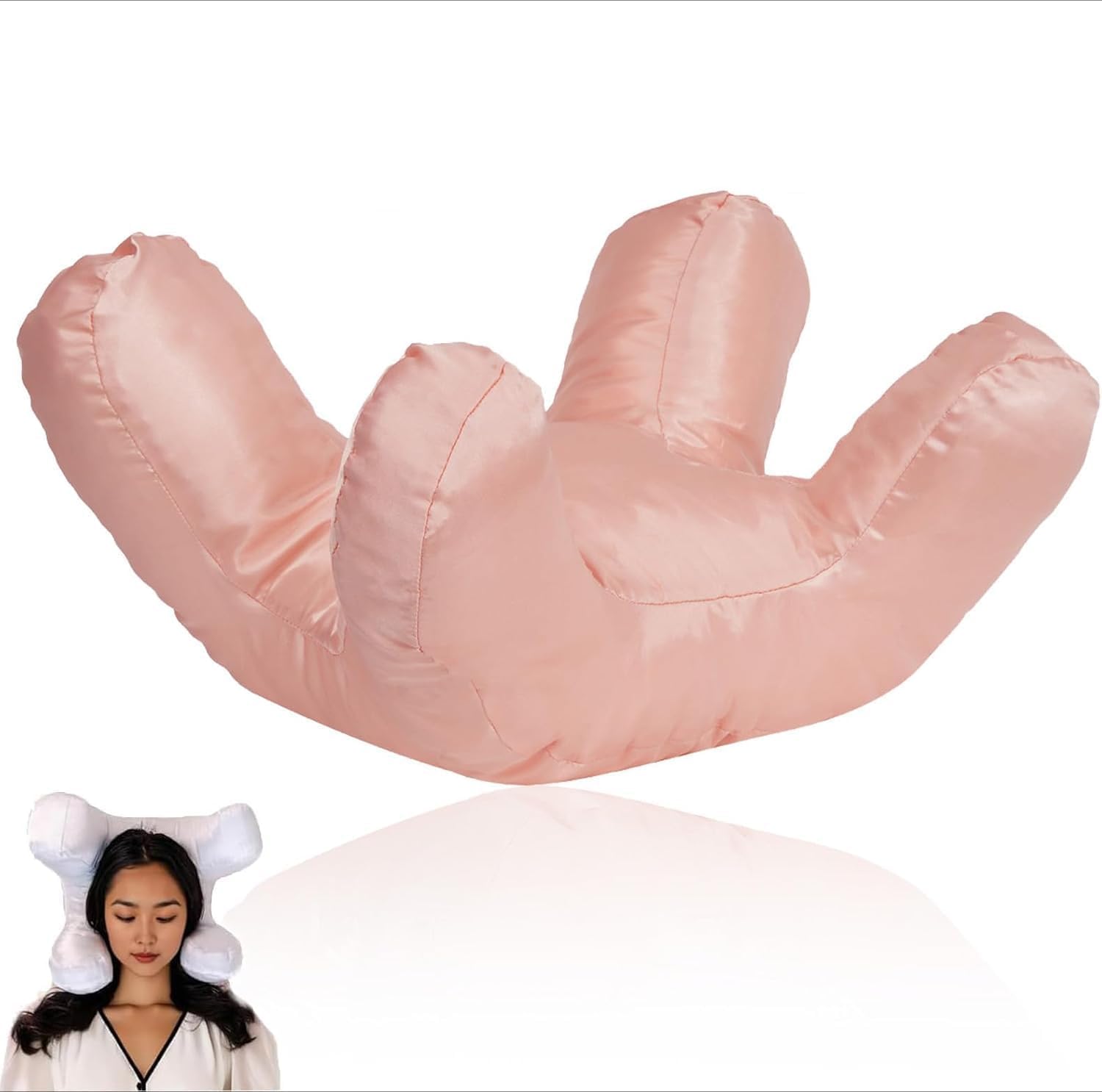 YeGang Flawless Face Pillow - Anti-Wrinkle Beauty Pillow for Neck Facial Wrinkle Prevention Memory Foam Side Sleeper Pillow for Sleeping Face Down Comfortable Sleep Support Pillow (Pink)