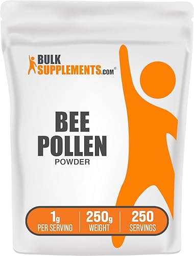 BulkSupplements. com Polen de abeja en polvo, suplemento dietético, suplemento de polen de abeja, natural, sin gluten, sin relleno, 1000 mg por