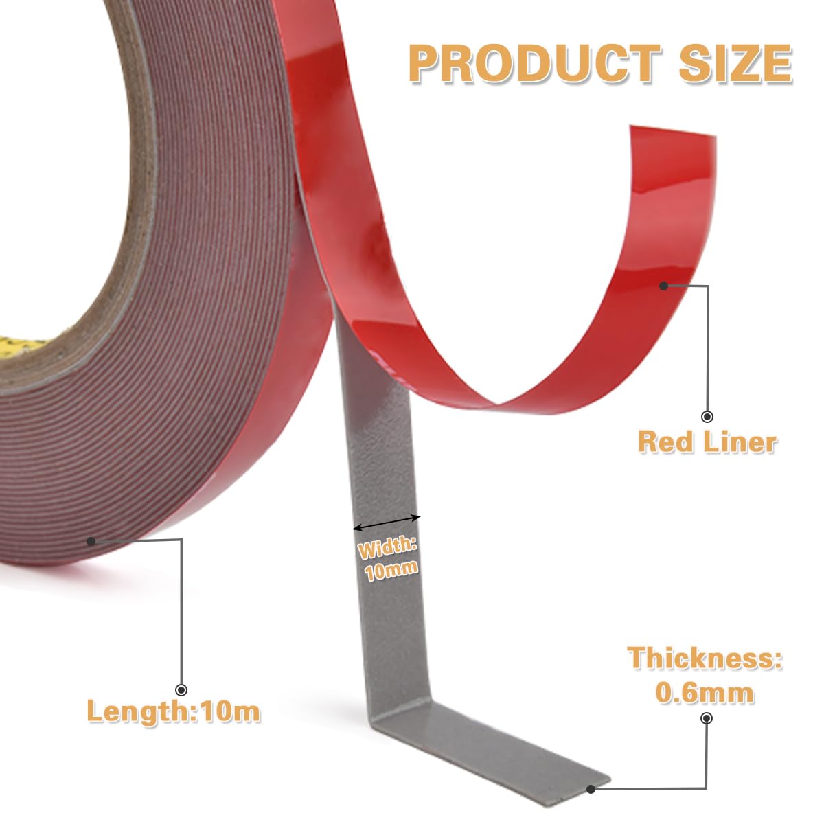 TIMESETL 300cm x 10mm Double Sided Tape Heavy Duty, Waterproof Strong Double Sided Tape - Image 3