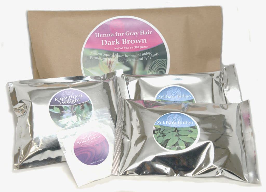 Amazon.com : Ancient Sunrise Henna For Gray Hair- Dark Brown Hair