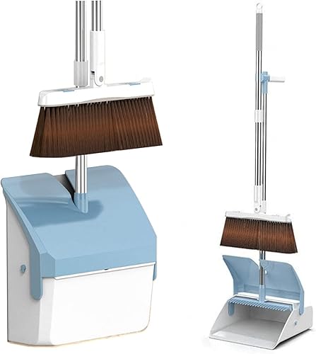 Juego de escoba y recogedor, escoba giratoria de 180 grados, resistente al viento, recogedor de escombros, juego combinado de recogedor de pie para