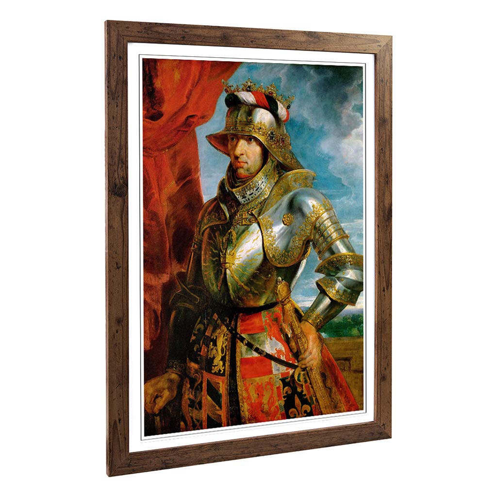 Big Box Art Framed Print of Peter Paul Rubens Emperor Maximilian Design | Wall Art Picture | Home Decor for Kitchen, Living Room, Bedroom, Hallway, Walnut, A2 / 24.5x18 Inch / 62x45cm