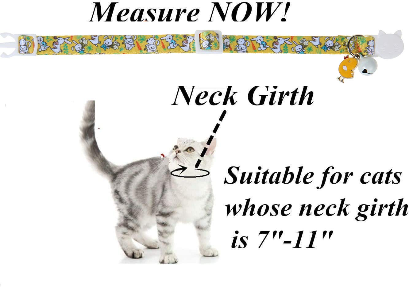 BoomBone Katzenhalsband, Sicherheitshalsbänder mit Glöckchen, verstellbar, 2 Stück