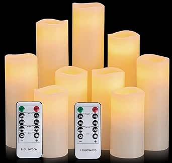 Hausware Flameless Candles with Remote and Timer