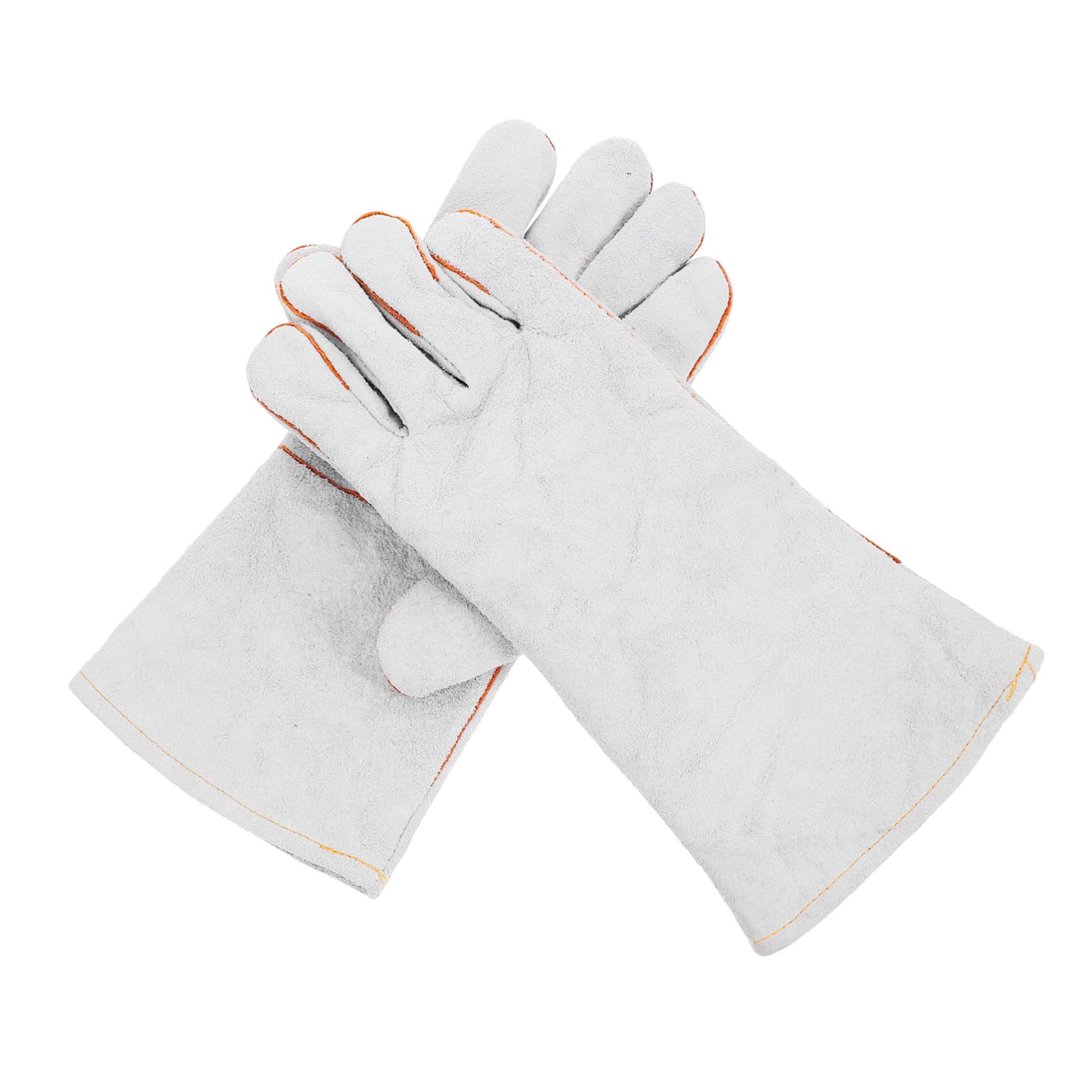 Housoutil Men's Welding Gloves Xl Long Sleeves Industrial Protective Gear Heat Resistant Leather