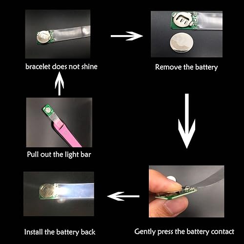 Miniatura 7 de Emmabin - Pulsera de luces LED 4 unidades para correr batería reemplazable 4 modos siempre brillanteparpadeo rápidoparpadeo lentoapagado 138in 4